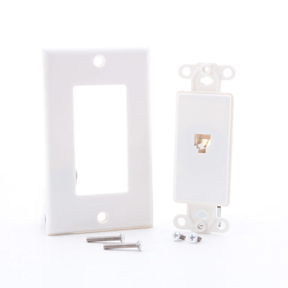 5 Leviton White Decora Phone Jack Wallplates 6-Wire Modular Telephone C2677-W