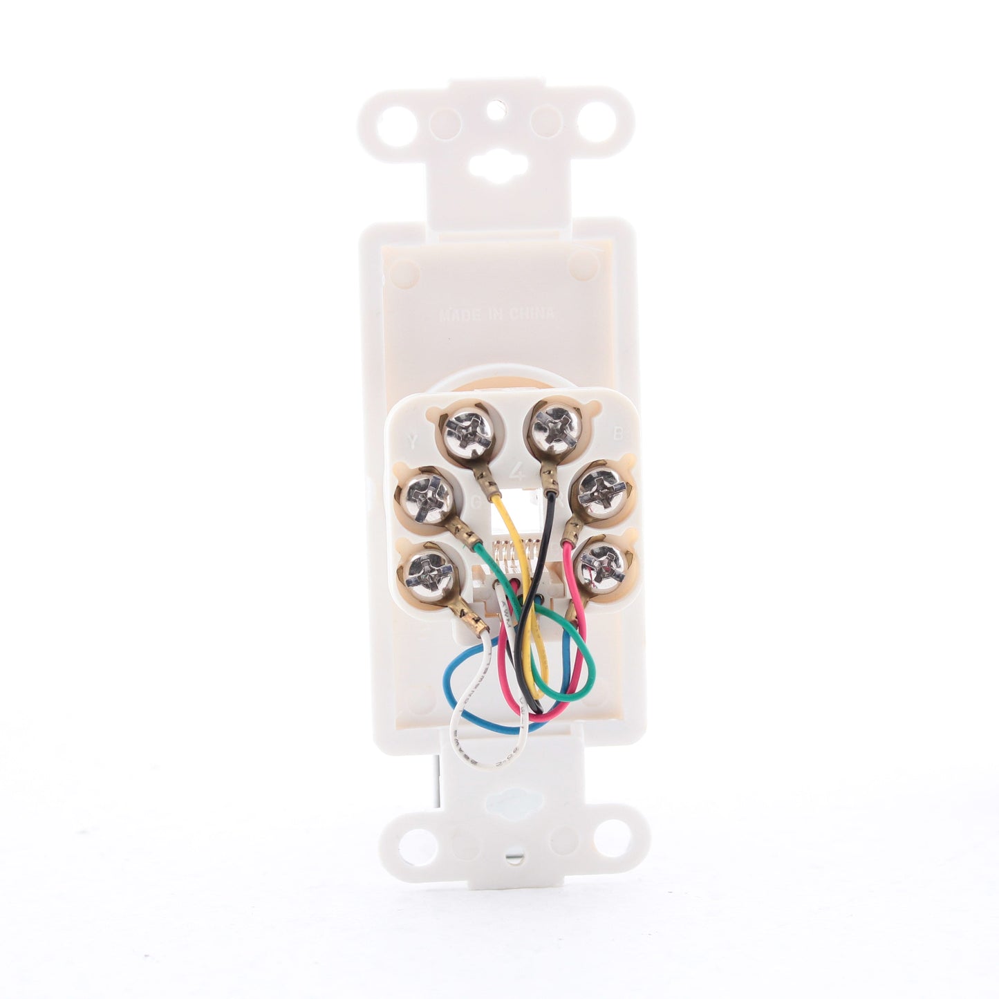 Leviton C2677-W White Decora Phone Jack Wall Plate 6-Wire Modular Telephone RJ12