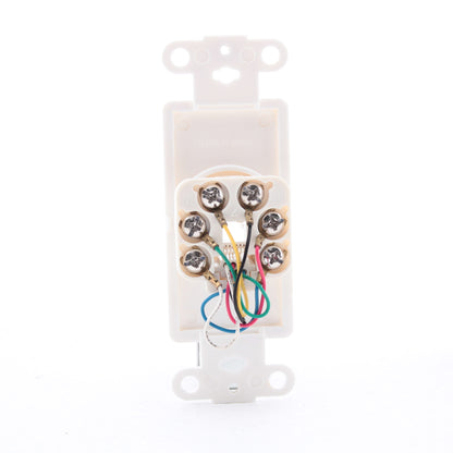 Leviton C2677-W White Decora Phone Jack Wall Plate 6-Wire Modular Telephone RJ12