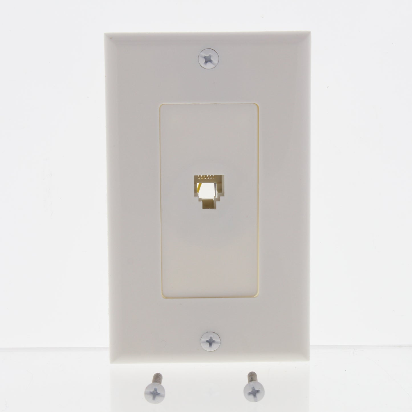 Leviton Off-White Decora Phone Jack Wall Plate 6-Wire Modular Telephone C2677-W