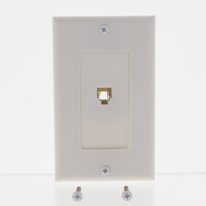 Leviton Off-White Decora Phone Jack Wall Plate 6-Wire Modular Telephone C2677-W