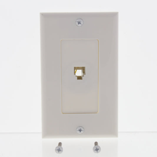 Leviton Off-White Decora Phone Jack Wall Plate 6-Wire Modular Telephone C2677-W