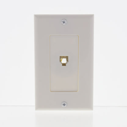 Leviton Off-White Decora Phone Jack Wall Plate 6-Wire Modular Telephone C2677-W