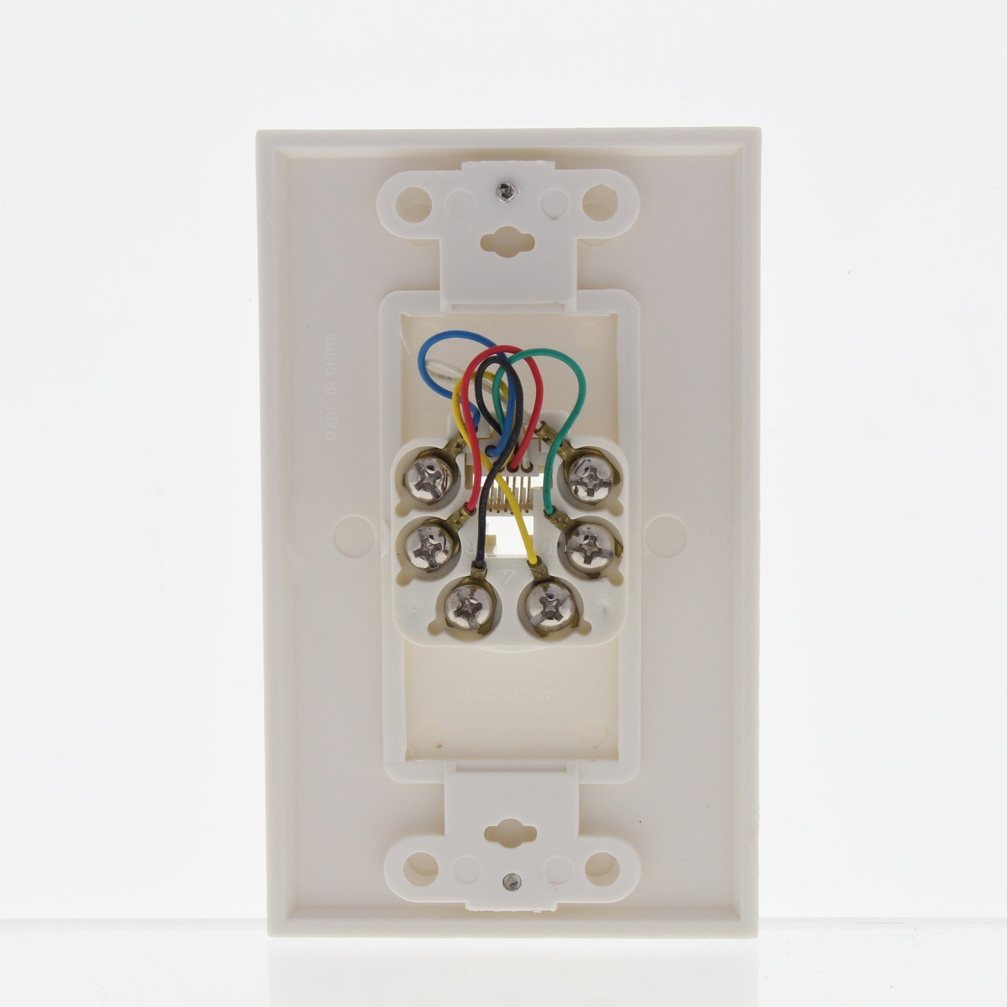 Leviton Off-White Decora Phone Jack Wall Plate 6-Wire Modular Telephone C2677-W