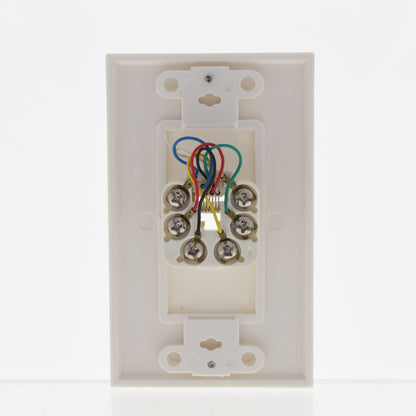 Leviton Off-White Decora Phone Jack Wall Plate 6-Wire Modular Telephone C2677-W