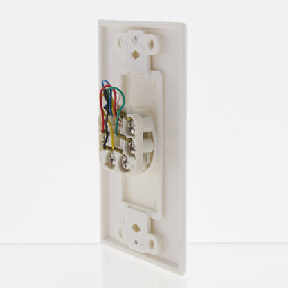Leviton Off-White Decora Phone Jack Wall Plate 6-Wire Modular Telephone C2677-W