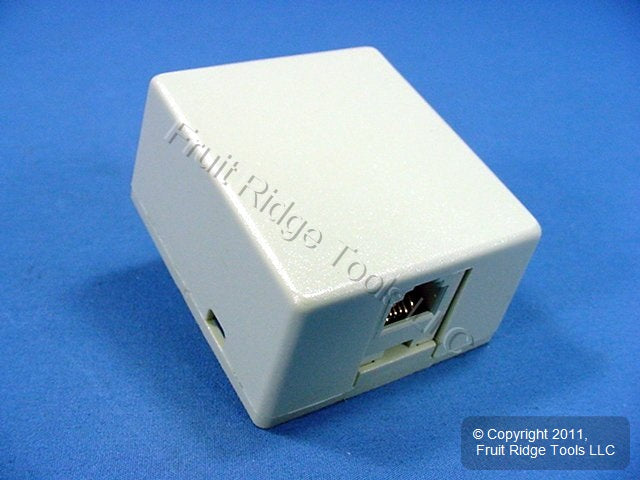 Leviton Ivory Surface Mount Quick Connect 6-Wire Phone Jack Telephone C2679-I