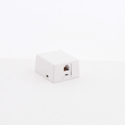 Leviton White Surface Mount Quick Connect 6-Wire Phone Jack Telephone C2679-W