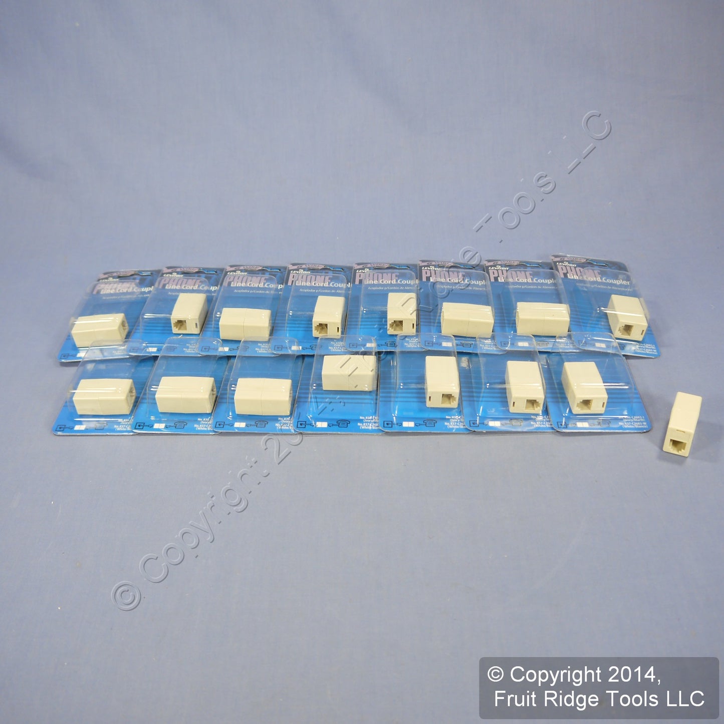 16 Leviton Ivory In-Line Phone Cord Couplers 6-Wire Telephone RJ11 RJ14 C2683-I
