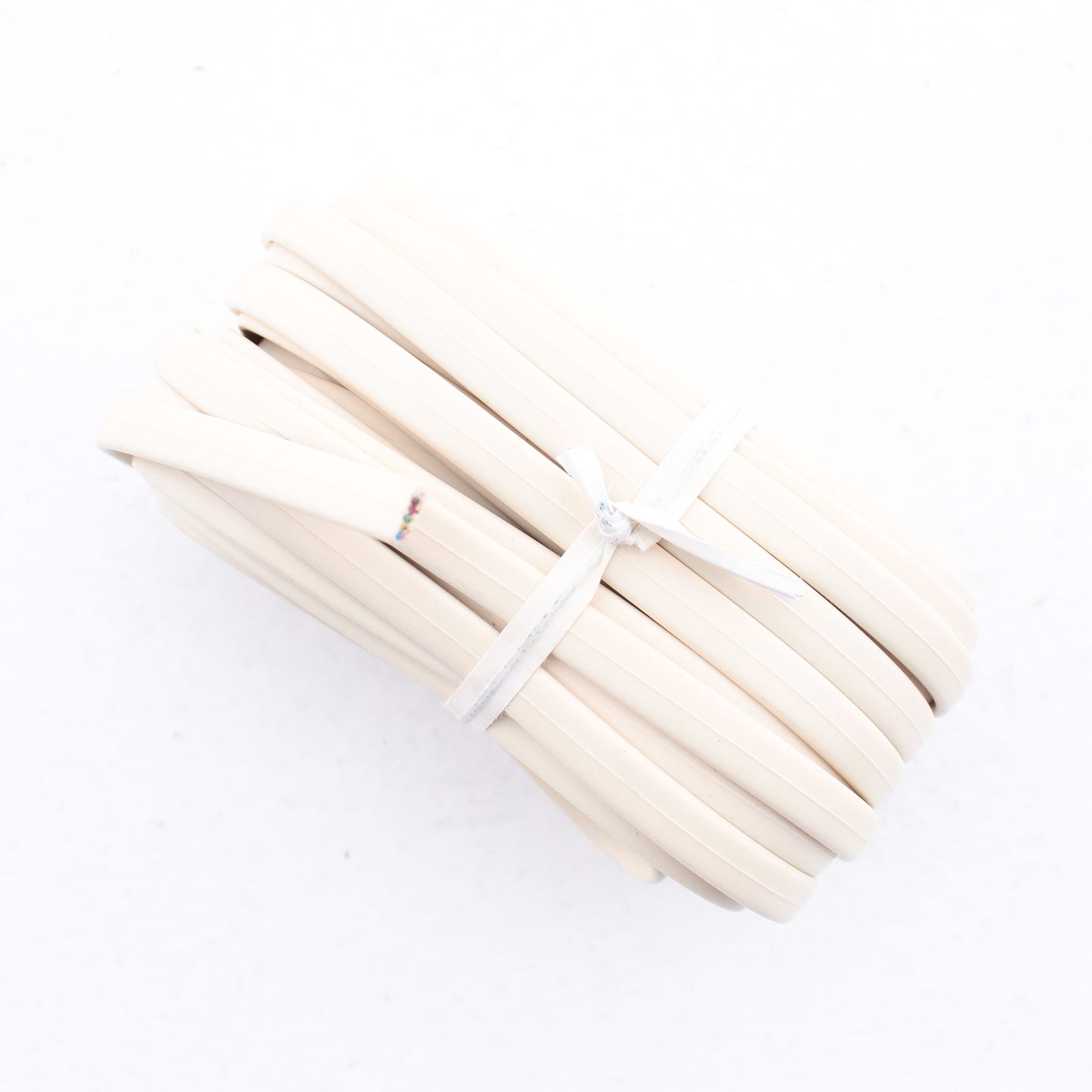 5 Leviton Ivory 25' Flat Phone Line Cords 6-Wire Telephone C2684-25I