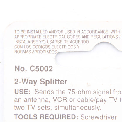 Leviton C5002 900 MHz 2-Way Video Distribution Splitter Dual 75-Ohm Output