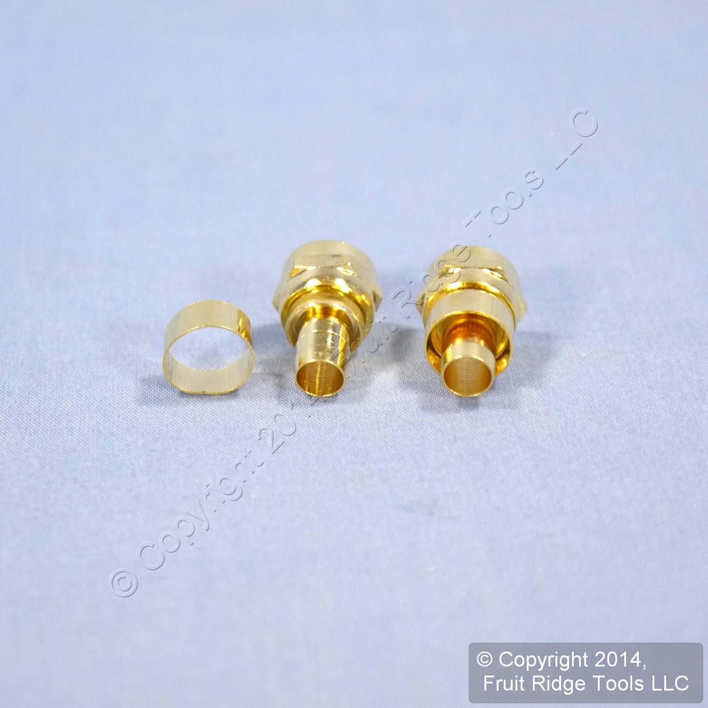 2 Leviton Gold Video 75 Ohm Crimp On RG6 F-Type Cable Plug Ends w/ Rings C5007-G