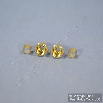 2 Leviton 2-Piece Gold Crimp-On Cable Ends Connectors Coaxial RG59 C5009-GO