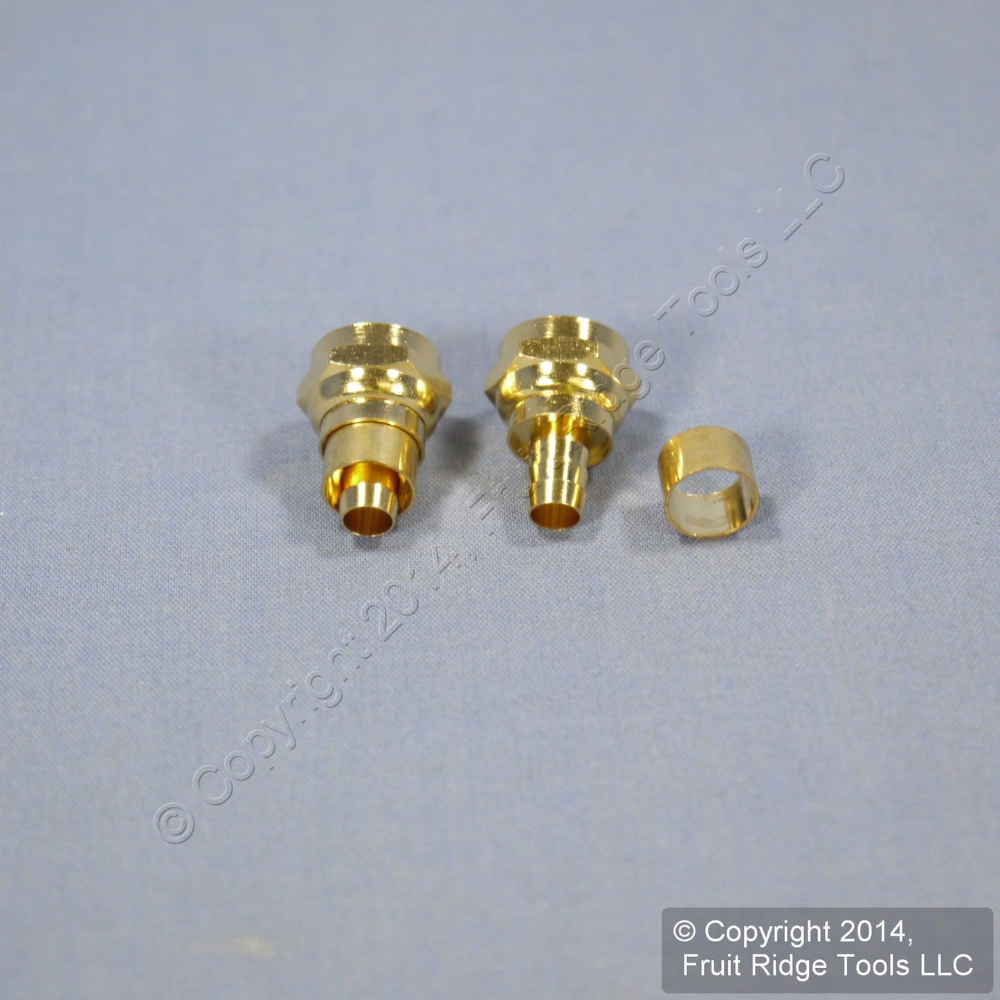 2 Leviton 2-Piece Gold Crimp-On Cable Ends Connectors Coaxial RG59 C5009-GO