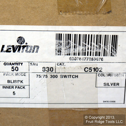 50 Leviton A/B Video Cable TV Switches 75/300 Ohm Coaxial C5102
