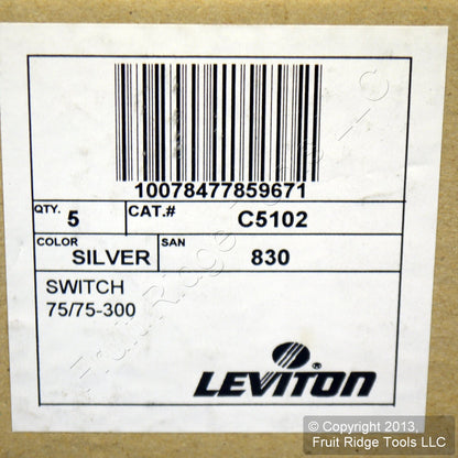 5 Leviton A/B Video Cable TV Switches 75/300 Ohm Coaxial C5102