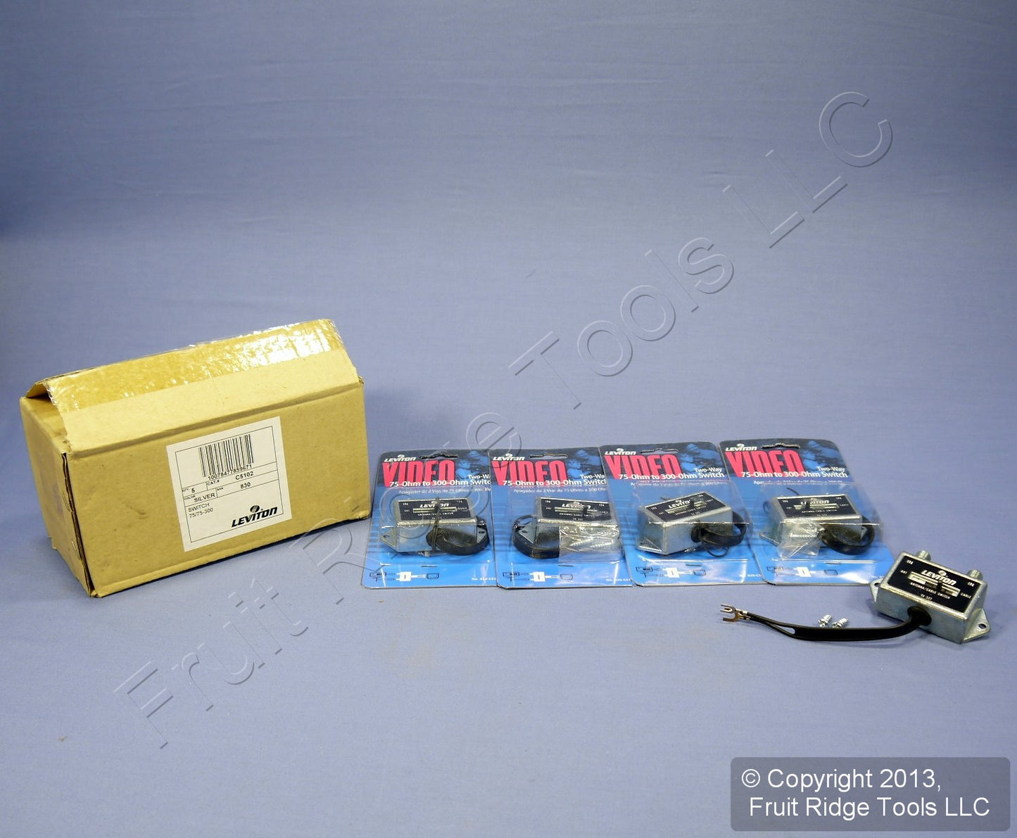 5 Leviton A/B Video Cable TV Switches 75/300 Ohm Coaxial C5102