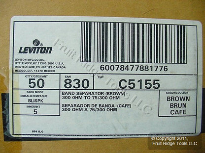 50 Leviton Band Separators 300 to 75/300 Ohm TV UHF VHF C5155
