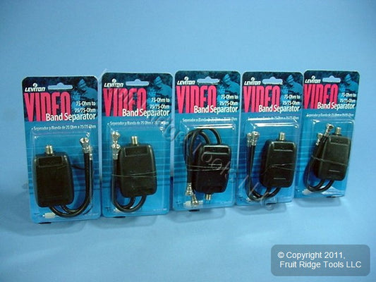 Leviton C5157 Black UHF/VHF Video Band Separators 75 Ohm Coax Cable 5-pack