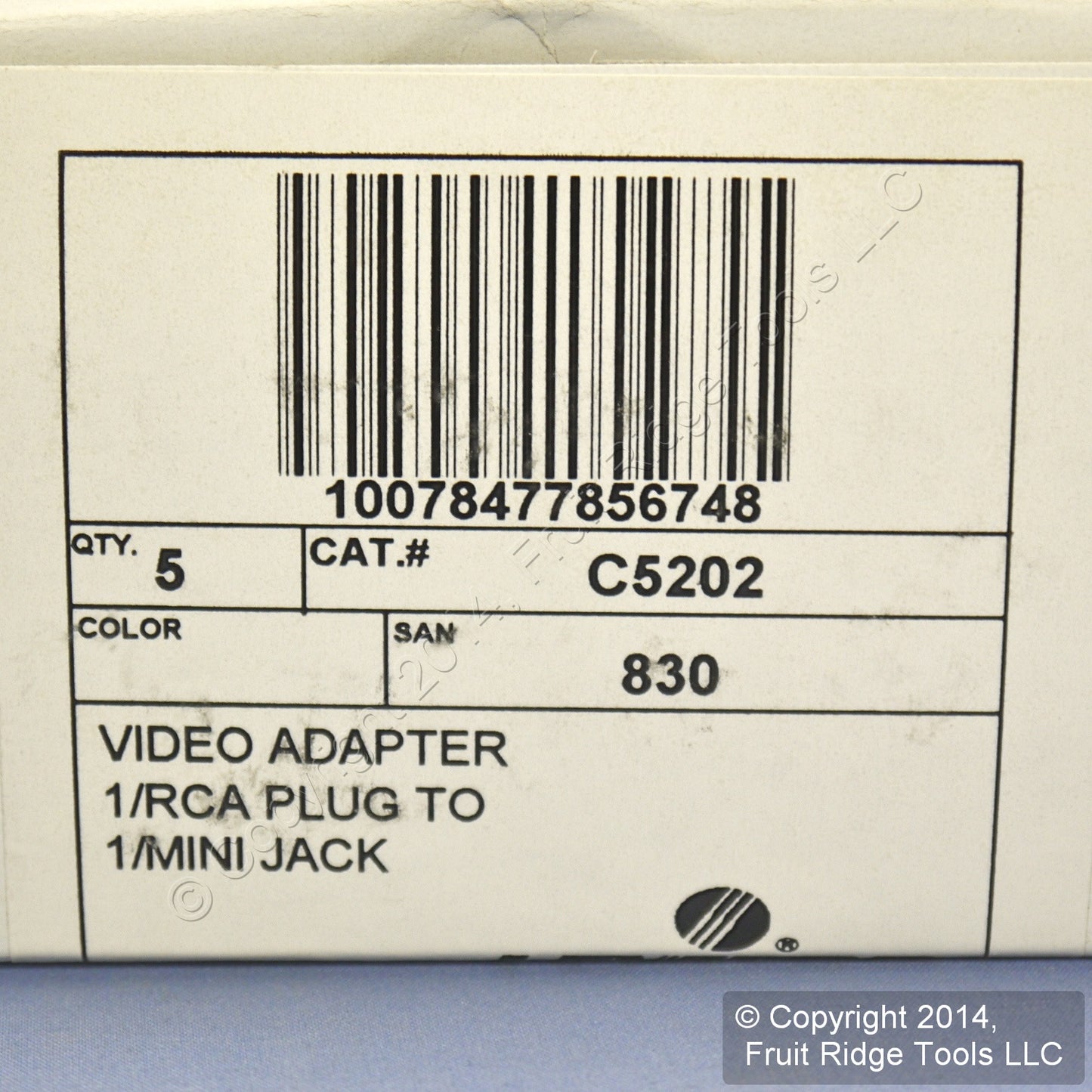 5 Leviton Silver RCA to Mini Plug Adapters 3.5mm Mono C5202
