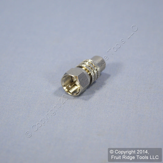 Leviton C5205 Nickel Audio Adapter RCA Jack to F-Type Coax Video Converter