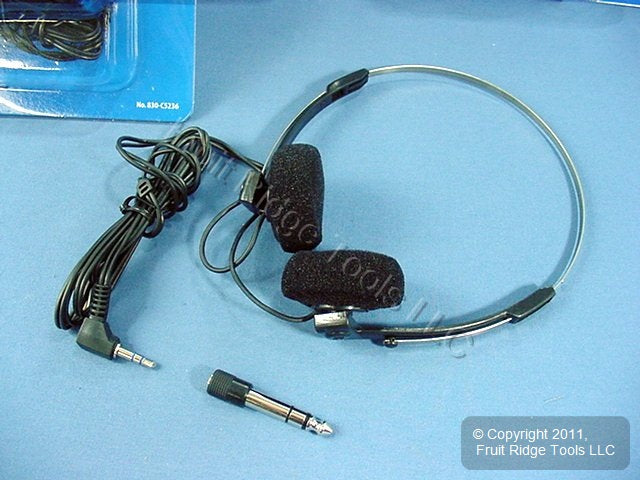 Leviton C5236 Adjustable Audio Stereo Headphones w/ Mini-Standard Adapter 5pcs