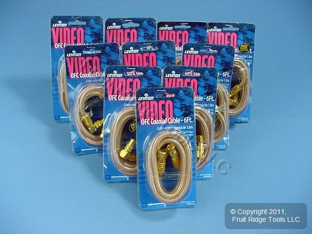 Leviton C5243-6GO Gold Oxygen Free 6 Feet Video Coaxial Patch Cables 10pcs