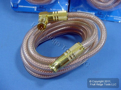 Leviton C5243-6GO Gold Oxygen Free 6 Feet Video Coaxial Patch Cables 10pcs
