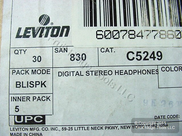 30 Leviton Digital Stereo Headphones Ear Buds w/Case C5249