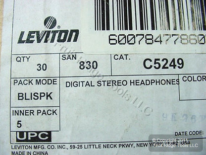 30 Leviton Digital Stereo Headphones Ear Buds w/Case C5249