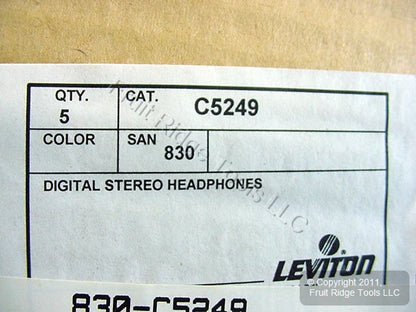 5 Leviton Digital Stereo Headphones Ear Buds w/Case C5249