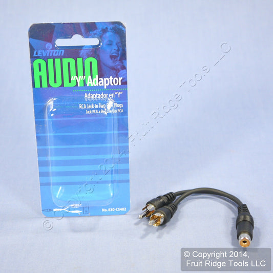 Leviton 1-RCA Audio Jack to 2-RCA Plugs Y Adapter Converter Cable C5402