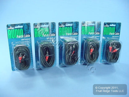 5 Leviton 25 ft Audio Stereo Video Dub Patch Cable RCA Plugs Shielded C5451-25