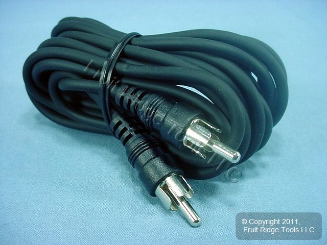 5 Leviton Black 12 Ft RCA Audio Speaker Cables Shielded C5452-12