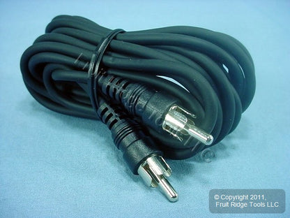 5 Leviton Black 12 Ft RCA Audio Speaker Cables Shielded C5452-12
