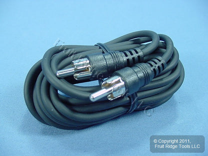 Leviton C5452-12 Black Shielded 12 Ft RCA Audio Speaker Cable