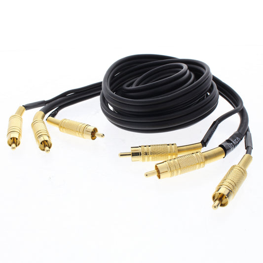 Leviton C5455-6GO Black 6ft. Deluxe Stereo Dubbing Cable w/ Gold Connections