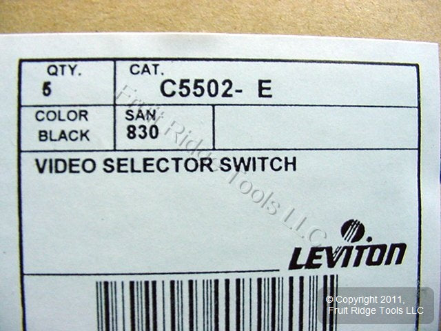 5 Leviton Video Selector Switches 75 Ohm RCA Video Games C5502