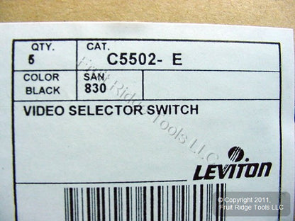 5 Leviton Video Selector Switches 75 Ohm RCA Video Games C5502