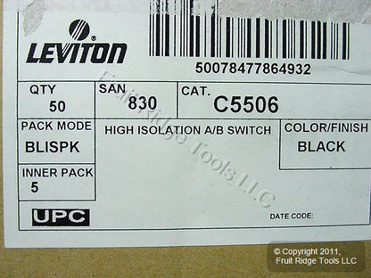 50 Leviton High Isolation A/B Video Selector Switches C5506