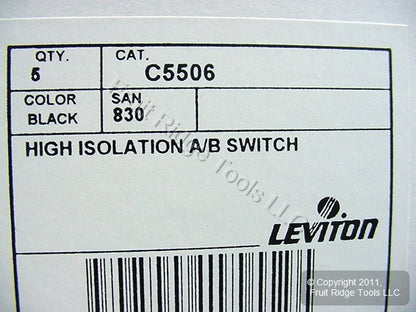 5 Leviton High Isolation A/B Video Selector Switches C5506