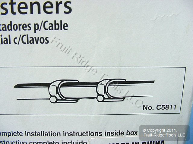 Leviton C5811-WCP White Coaxial Cable Fastener Nial-In Clips 50-pack