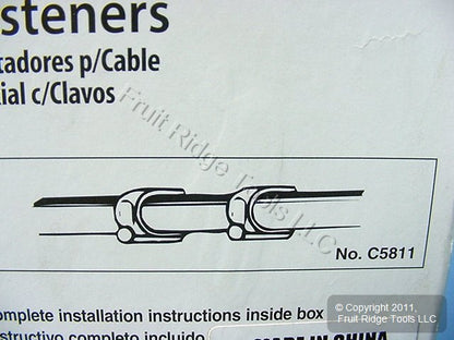 Leviton C5811-WCP White Coaxial Cable Fastener Nial-In Clips 50-pack