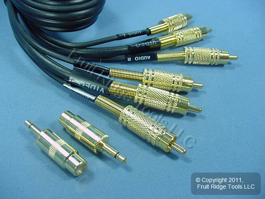Leviton 6 Ft Video Stereo Audio Dubbing Coaxial Patch Cable GOLD C5822-GO