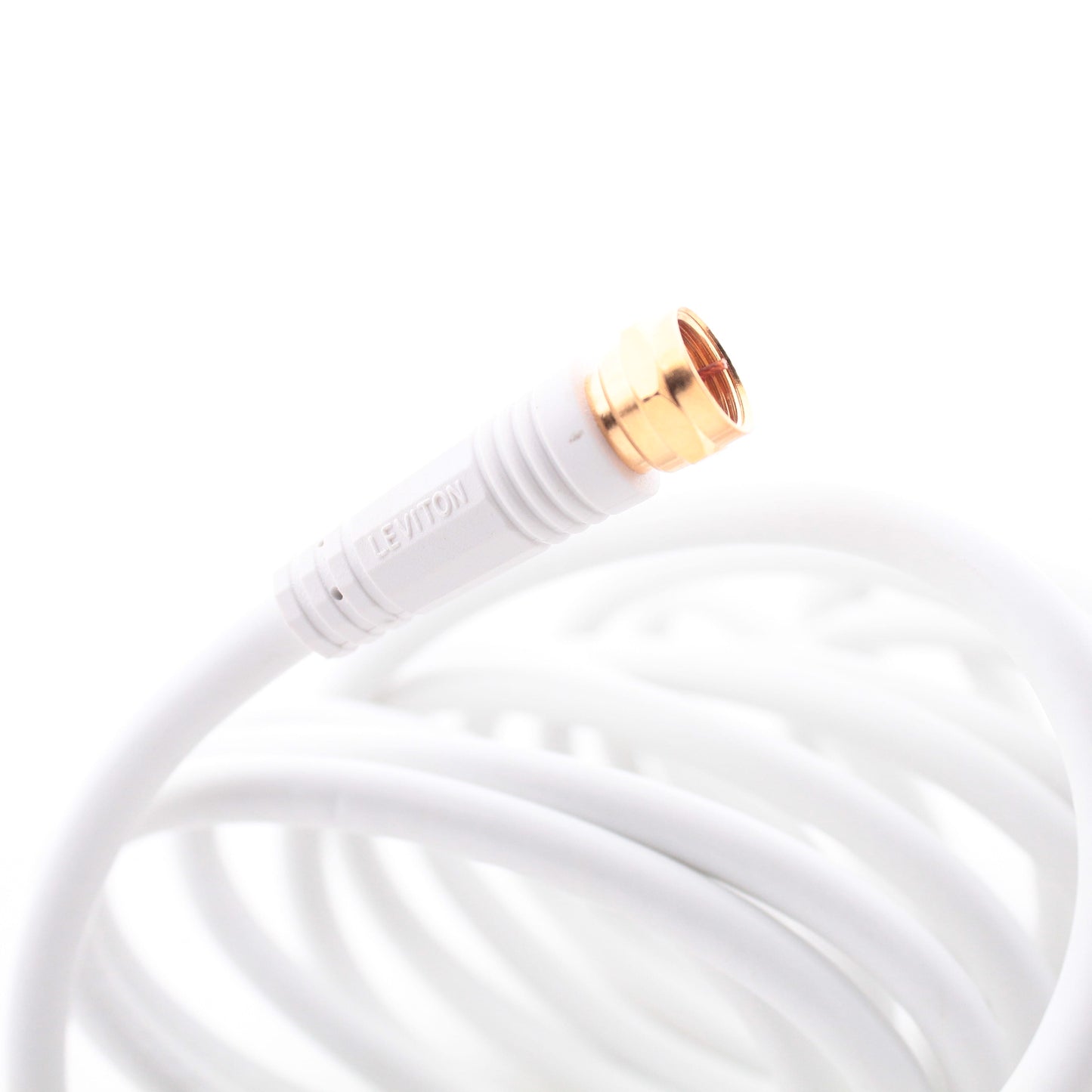 Leviton C5851-12G-847 White 12 Feet Coaxial Video Cable w/ Gold Plug Ends RG59