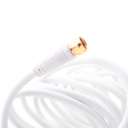 Leviton C5851-12G-847 White 12 Feet Coaxial Video Cable w/ Gold Plug Ends RG59