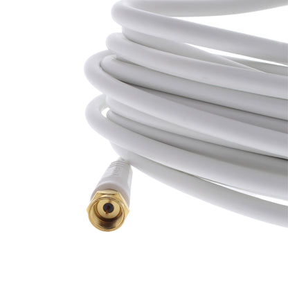 Leviton C5851-12G-847 White 12 Feet Coaxial Video Cable w/ Gold Plug Ends RG59