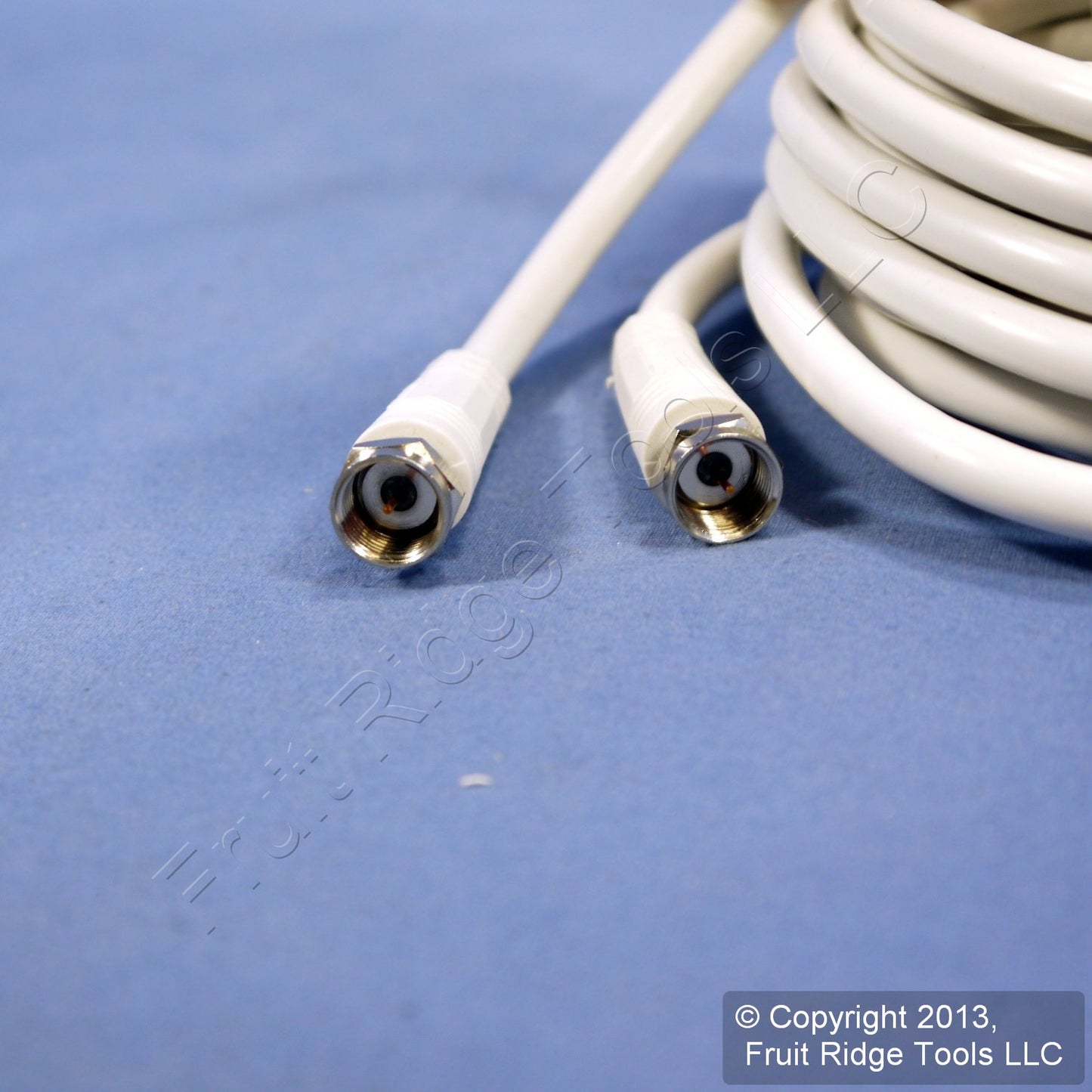 Leviton C5851-12W White F-Type 12' Coaxial Video Cable w/ Silver Plug Ends RG59