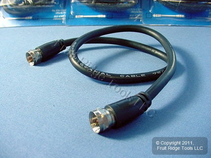 16 Leviton Black 18" Coaxial Video Cables RG59 C5851-1E