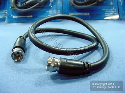 50 Leviton Black 18" Coaxial Video Cables RG59 C5851-1E